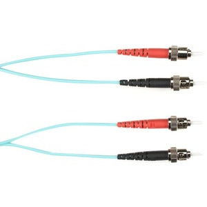 Black Box Colored Fiber OS2 9/125 Singlemode Fiber Optic Patch Cable - OFNP Plenum FOCMPSM-004M-LCLC-AQ