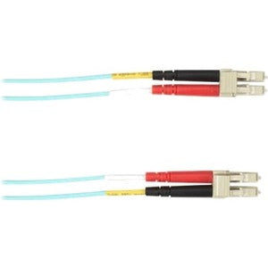 Black Box Colored Fiber OS2 9/125 Singlemode Fiber Optic Patch Cable - OFNR PVC FOCMRSM-030M-LCLC-AQ
