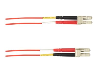 Black Box Colored Fiber OS2 9/125 Singlemode Fiber Optic Patch Cable - OFNR PVC FOCMRSM-003M-LCLC-RD