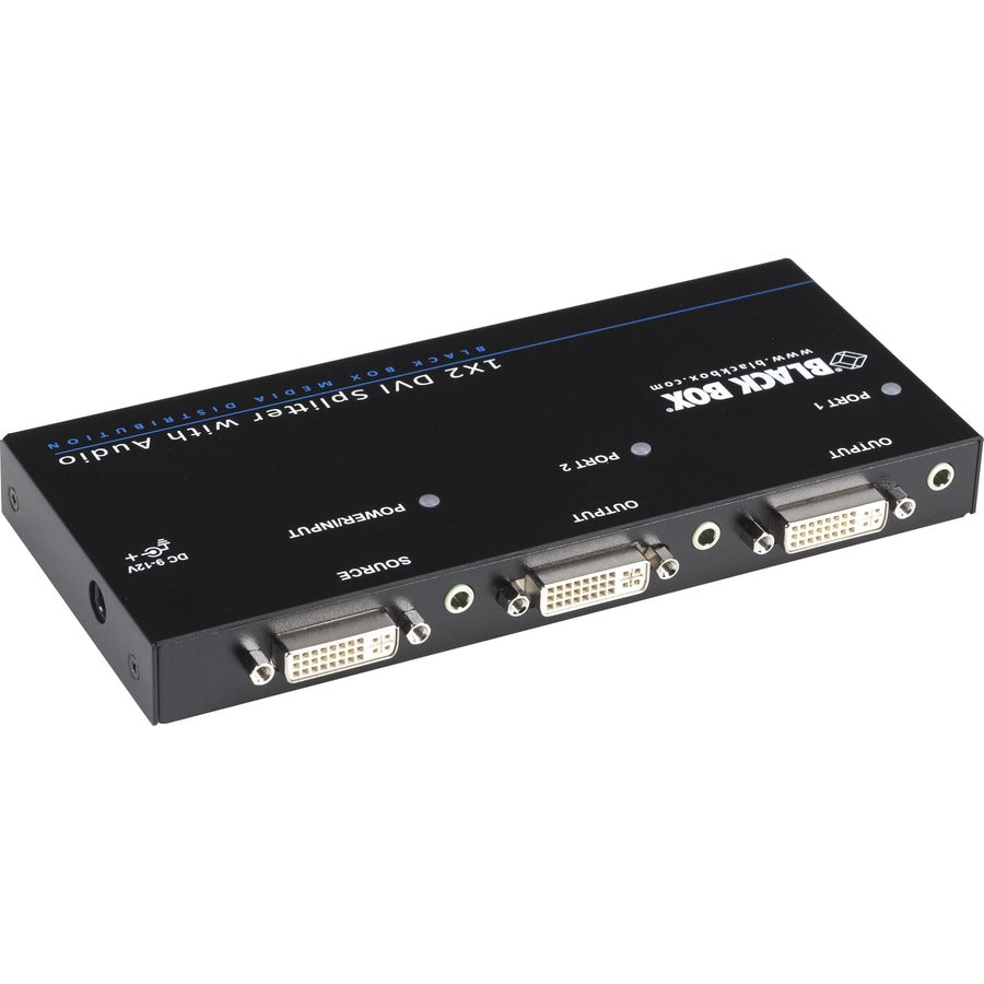 Black Box Dvi-D Splitter With Audio And Hdcp, 1 X 2