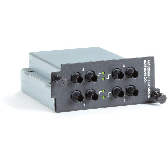 Black Box Fast Ethernet (100-Mbps) Extreme Temperature Switch Module - (4) 100-Mbps Multimode Fiber, 1300nm, 2km, ST LE2711C