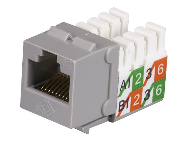 Black Box GigaBase 2 CAT5e Jacks - Modular insert - CAT 5e - gray - 1 port (pack of 25)