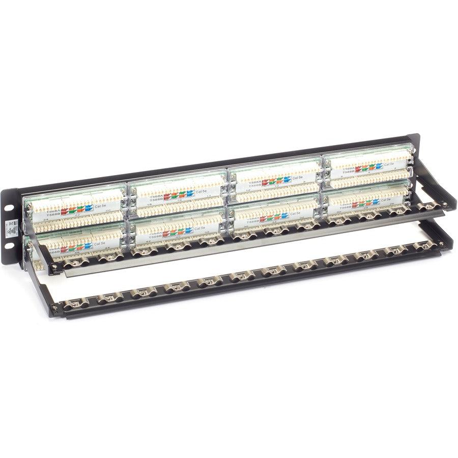 Black Box GigaBase CAT5e Patch Panel - 2U, Unshielded, 48-Port