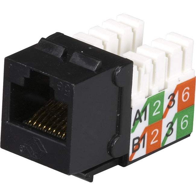 Black Box GigaBase2 CAT5e Jack, Universal Wiring, Black, Single-Pack FMT921-R2