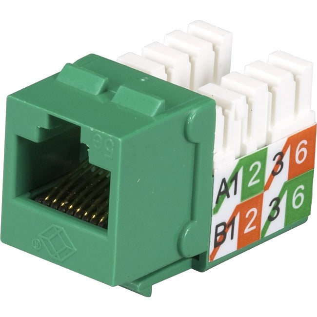 Black Box GigaBase2 CAT5e Jack, Universal Wiring, Green, Single-Pack FMT924-R2