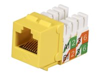 Black Box GigaBase2 CAT5e Jack with Universal Wiring, Yellow, 25-Pack FMT930-R2-25PAK