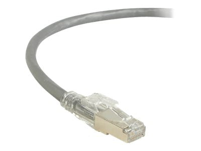 Black Box GigaTrue 3 - Patch cable - RJ-45 (M) to RJ-45 (M) - 10 ft - STP - CAT 6 - booted, stranded - gray C6PC70S-GY-R2-10
