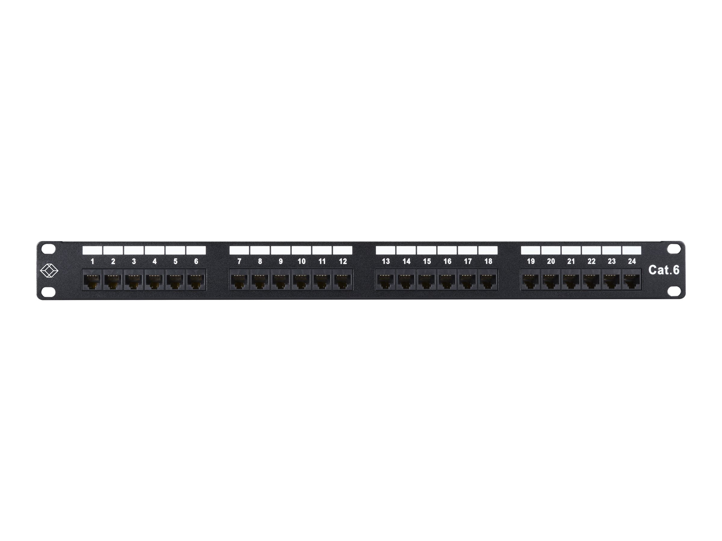Black Box GigaTrue - Patch panel - unshielded - rack mountable, cabinet mountable - CAT 6 - RJ-45 X 24 - 1U - 19",Black Box GigaTrue JPM610A-R9