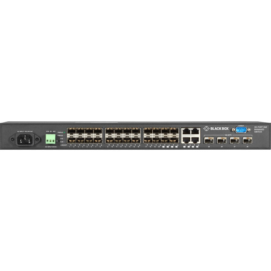 Black Box Gigabit Managed Ethernet SFP Fiber Switch - 28-Port