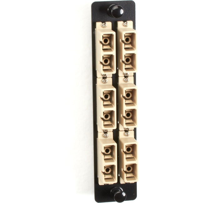 Black Box High-Density Adapter Panel, Bronze Sleeves, (6) SC Duplex Pairs, Beige JPM463B