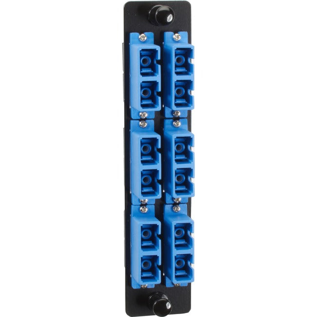 Black Box High-Density Adapter Panel, Ceramic Sleeves, (6) SC Duplex Pairs, Blue JPM461C