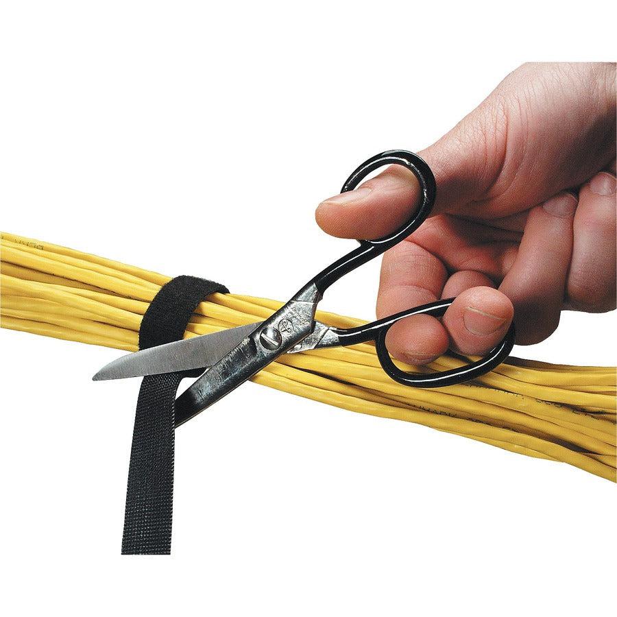 Black Box Hook And Loop Cable Wrap - 5/8" X 75', Black, 75-Ft. (22.8-M) Roll