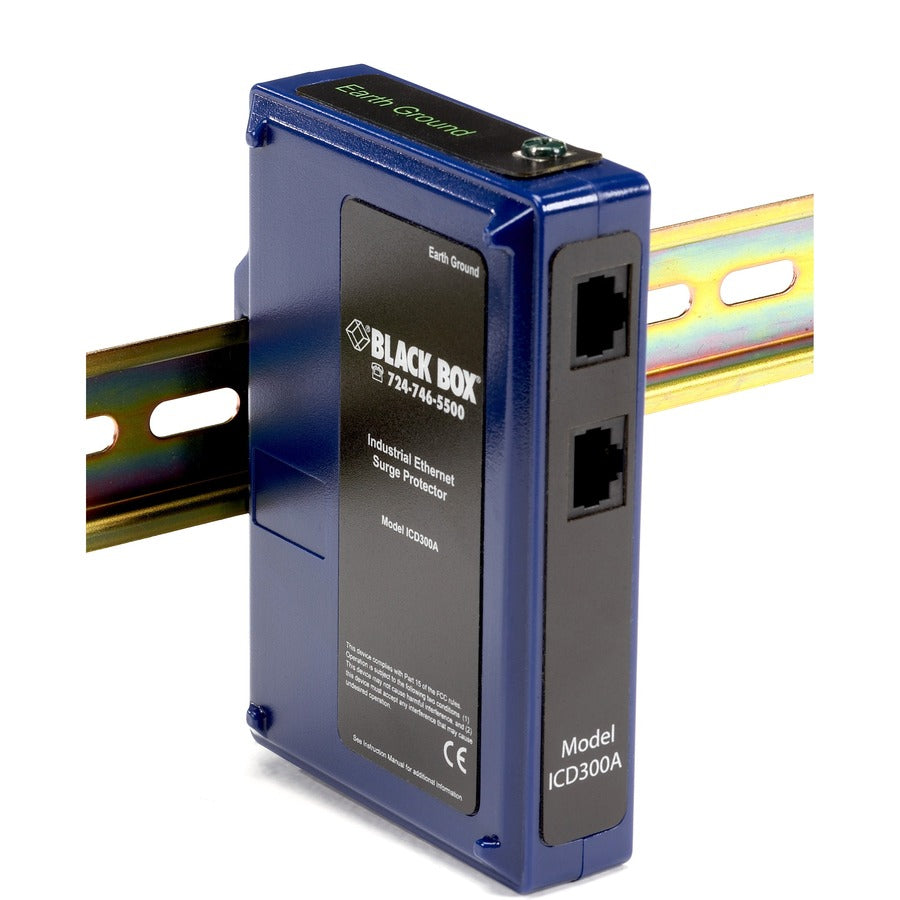 Black Box Industrial Ethernet Surge Protector, DIN Rail ICD300A