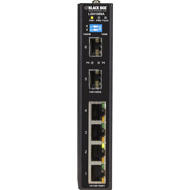Black Box Industrial Ethernet Switch - Extreme Temperature, 6-Port LGH1006A