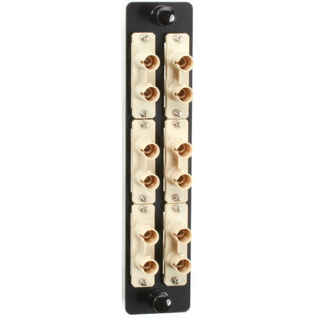 Black Box JPM460 Series Fiber Adapter Panel - High Density, (6) ST Duplex, Ceramic, Beige JPM460B