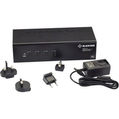 Black Box KV6224DPH 4-Port KVM Switch Dual Monitor 4K