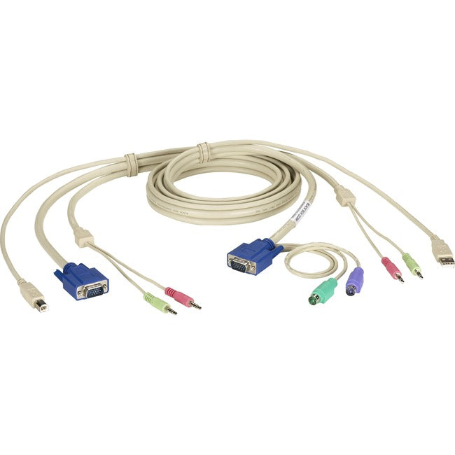 Black Box KVM CPU Cable - DT Pro II Series, VGA, PS/2, Audio, 9-ft. EHN7002021-0009