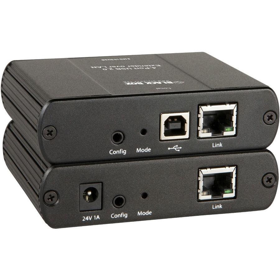 Black Box KVM-over-IP Switchable Extender Kit - LAN, 4-Port, 100m EMD100USB