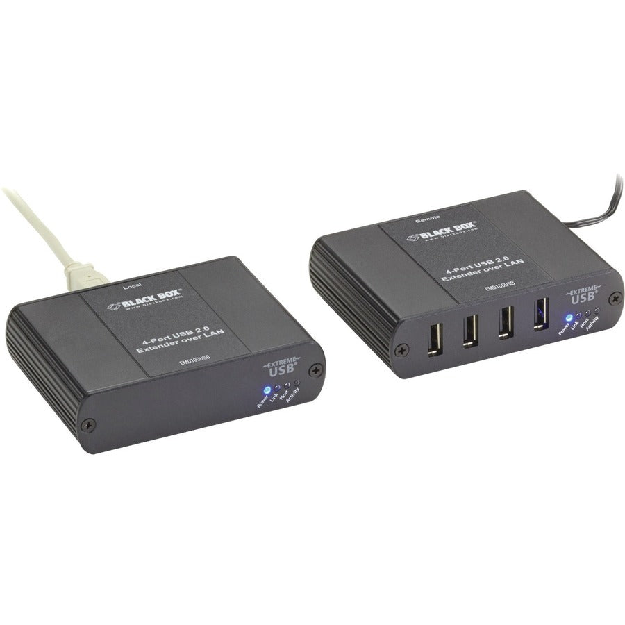 Black Box KVM-over-IP Switchable Extender Kit - LAN, 4-Port, 100m EMD100USB