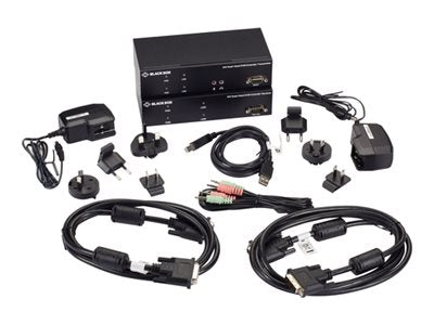 Black Box KVX Series - Kit - KVM / audio / serial / USB extender - over fiber optic - USB - up to 18.6 miles - TAA Compliant KVXLCF-200-SFPBN3-R2