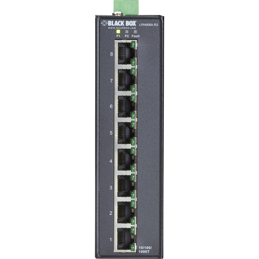 Black Box LPH008A-R2 Industrial PoE+ Switch - Extreme Temperature Gigabit Ethernet | Tecisoft