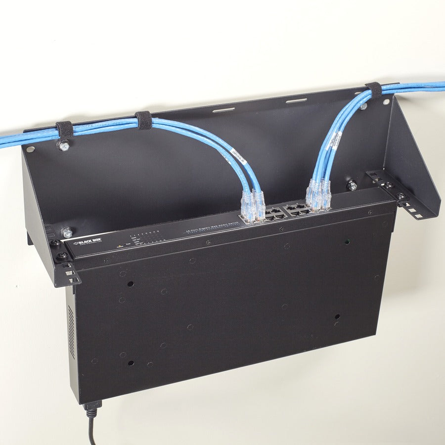 Black Box Mounting Bracket for Cable Manager, Patch Panel, Console Server, Switch - Black Powder Coat RMT048-R2