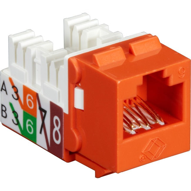 Black Box Orange Unshielded CAT6 Keystone Jack, 110 Punchdown, TAA FMT636-R3