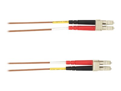 Black Box - Patch cable - LC multi-mode (M) to LC multi-mode (M) - 15 m - fiber optic - duplex - OM4 - plenum - brown FOCMPM4-015M-LCLC-BR