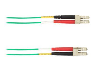 Black Box - Patch cable - LC multi-mode (M) to LC multi-mode (M) - 15 m - fiber optic - duplex - OM4 - plenum - green FOCMPM4-015M-LCLC-GN