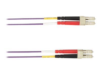 Black Box - Patch cable - LC multi-mode (M) to LC multi-mode (M) - 15 m - fiber optic - duplex - OM4 - plenum - violet