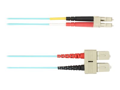 Black Box - Patch cable - LC multi-mode (M) to SC multi-mode (M) - 5 m - fiber optic - duplex - OM4 - plenum - aqua