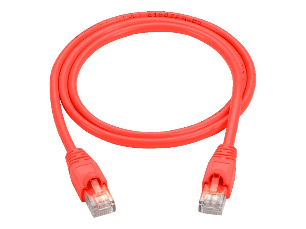 Black Box - Patch cable - RJ-45 (M) to RJ-45 (M) - 25 ft - UTP - CAT 5e - molded, snagless, stranded - red (pack of 10)