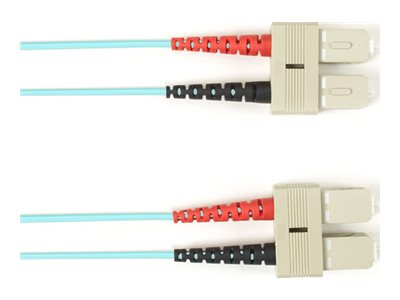 Black Box - Patch cable - SC multi-mode (M) to SC multi-mode (M) - 2.13 m - fiber optic - OM4 - plenum - aqua FOCMPM4-SCSC-AQ-7