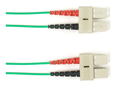 Black Box - Patch cable - SC multi-mode (M) to SC multi-mode (M) - 3.05 m - fiber optic - 50 / 125 micron - OM3 - OFNR - riser FOCMR10-SCSC-AQ-10