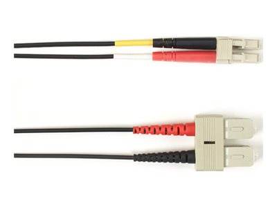 Black Box - Patch cable - SC single-mode (M) to LC single-mode (M) - 5.18 m - fiber optic - duplex - 9 / 125 micron - OS2 - halogen-free FOLZHSM-SCLC-BK-17