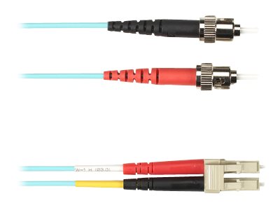 Black Box - Patch cable - ST multi-mode (M) to LC multi-mode (M) - 3 m - fiber optic - 50 / 125 micron - aqua
