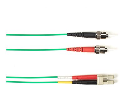 Black Box - Patch cable - ST single-mode (M) to LC single-mode (M) - 3.05 m - fiber optic - 9 / 125 micron - OS2 - OFNP - plenum FOCMPSM-STLC-GN-10