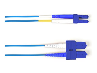 Black Box - Patch cable - TAA Compliant - SC single-mode (M) to LC single-mode (M) - 2.13 m - fiber optic - duplex - 9 / 125 FOCMRSM-SCLC-BK-7