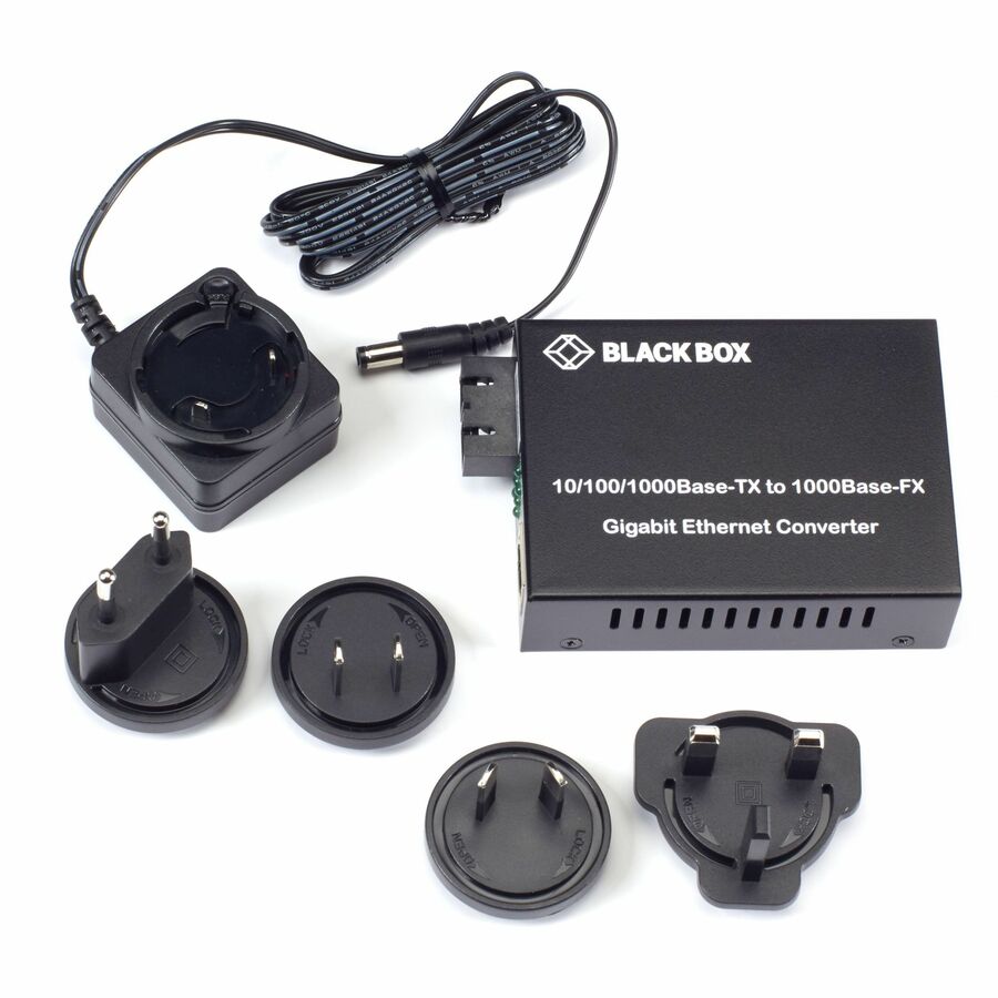 Black Box Pure Networking Transceiver Media Converter - 1 x Network (RJ-45) - 1 x SC