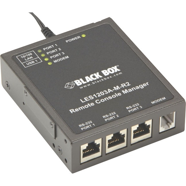 Black Box Remote Console Manager - 3-Port RS-232 with Modem LES1203A-M-R2