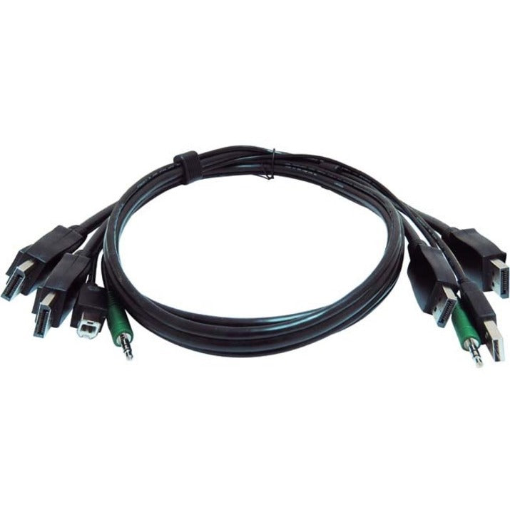 Black Box Secure KVM Cable - Each end (1) USB, (1) or (2) DisplayPort, (1) 3.5mm Audio -