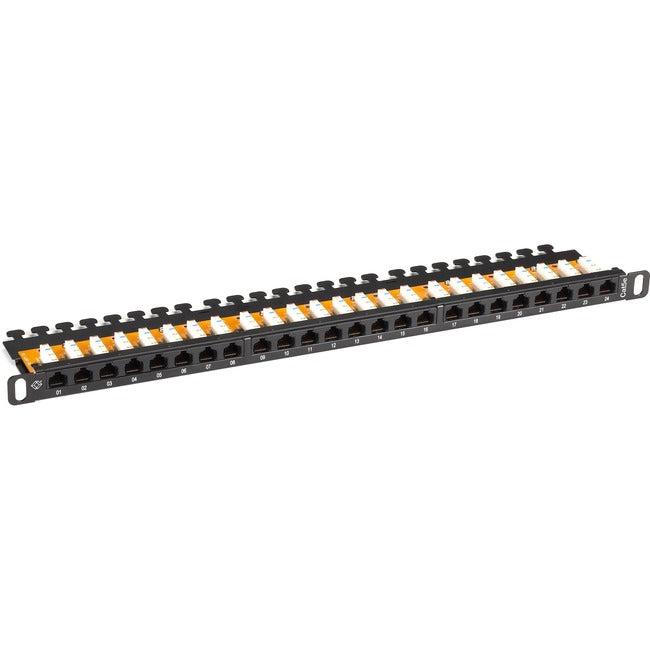 Black Box SpaceGAIN CAT5e Patch Panel - 1/2U, Unshielded, 24-Port JPM5E24A-HU