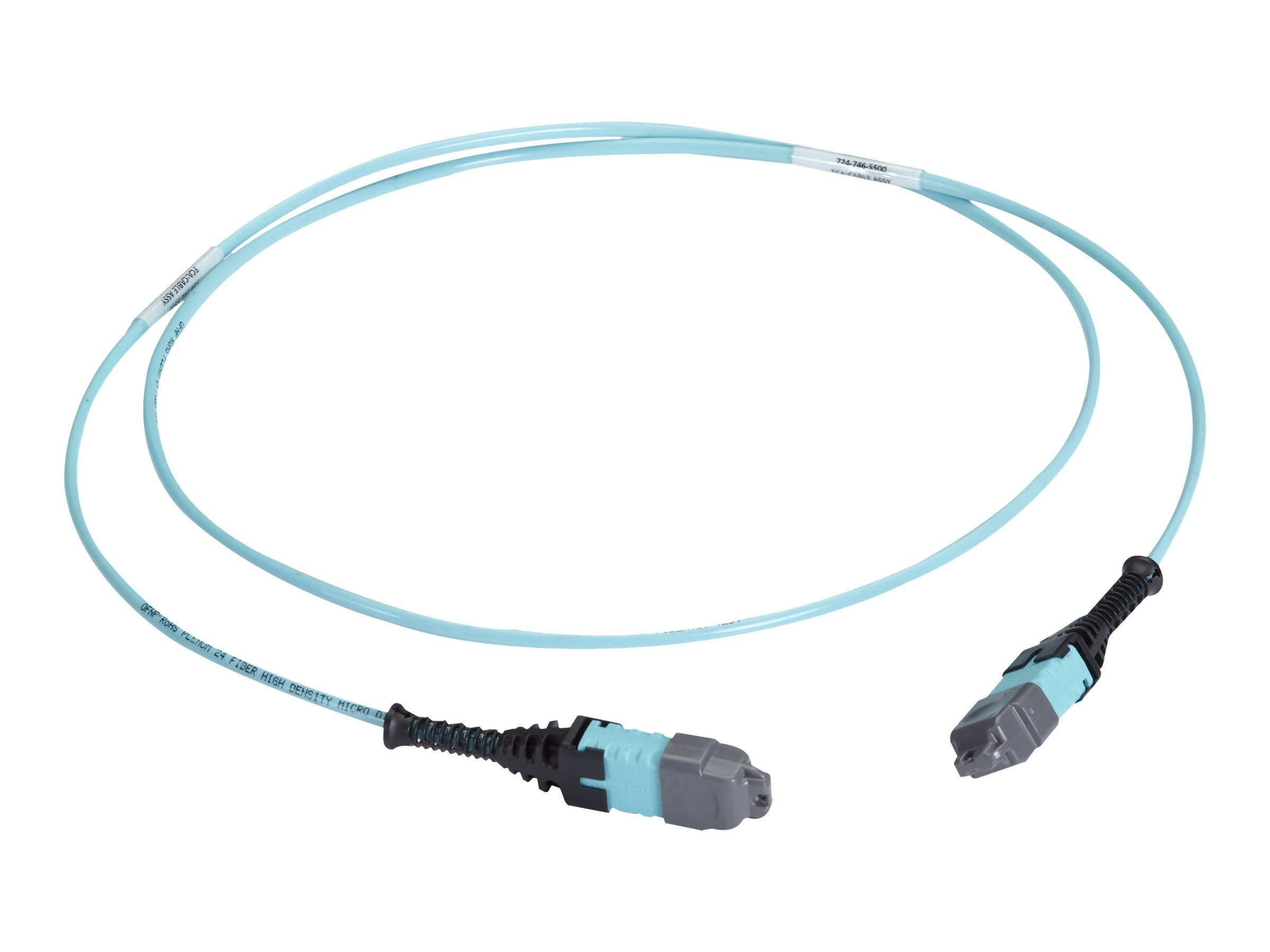 Black Box - Trunk cable - MTP/MPO type A multi-mode to MTP/MPO type A multi-mode - 20 m - 0.1 in - fiber optic - OM3 - OFNP - FOTC20M3MP12AQ-20R2