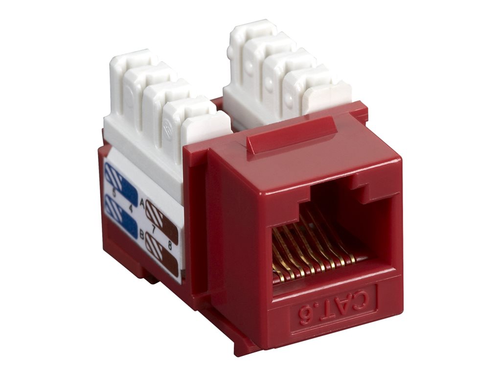 Black Box Value Line CAT6 - Modular insert - CAT 6 - red - 1 port (pack of 25)