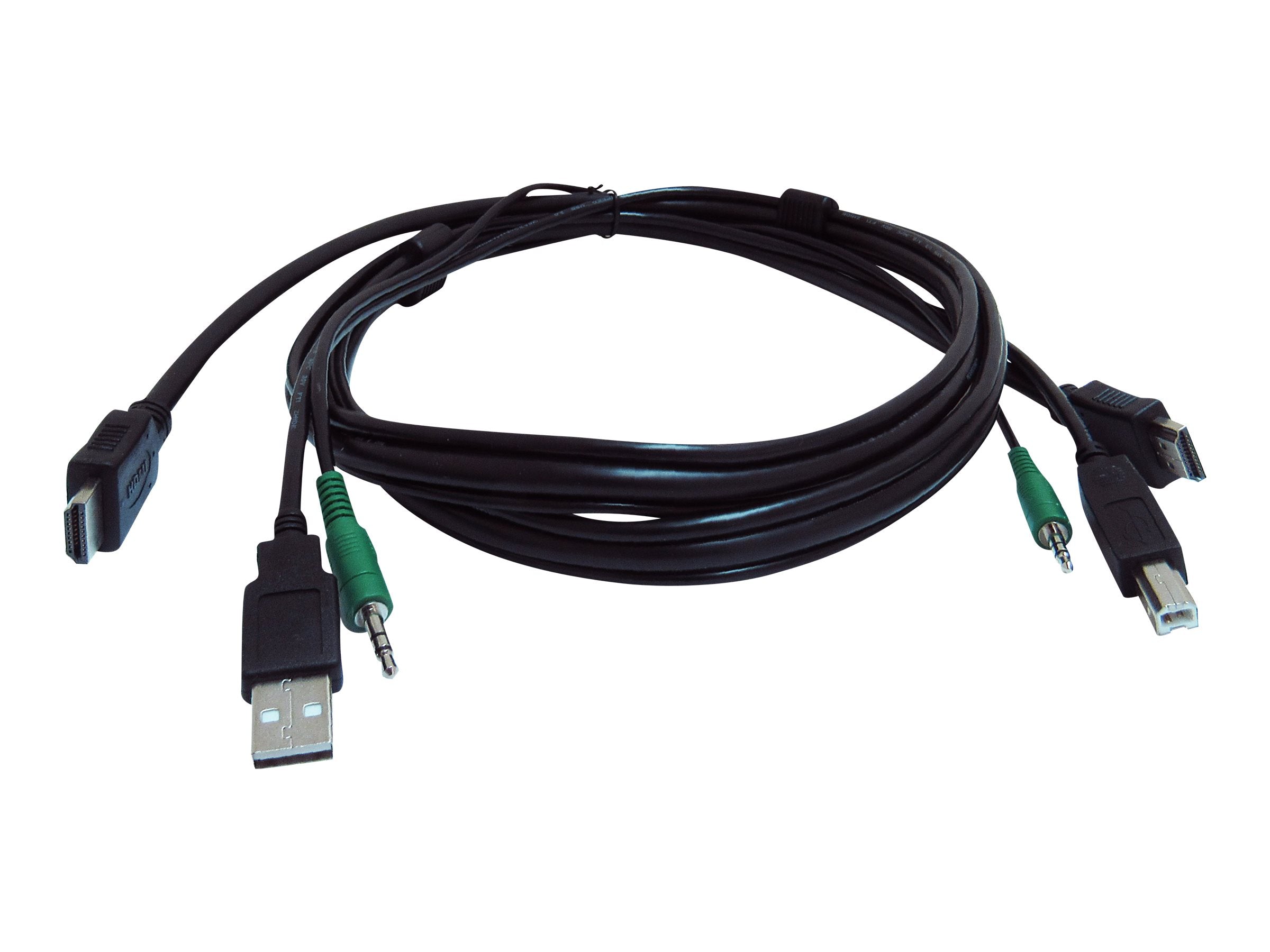 Black Box - Video / USB / audio cable - TAA Compliant - USB, mini-phone stereo 3.5 mm, HDMI (M) to mini-phone stereo 3.5 mm, SKVMCBL-HDMI-10TAA