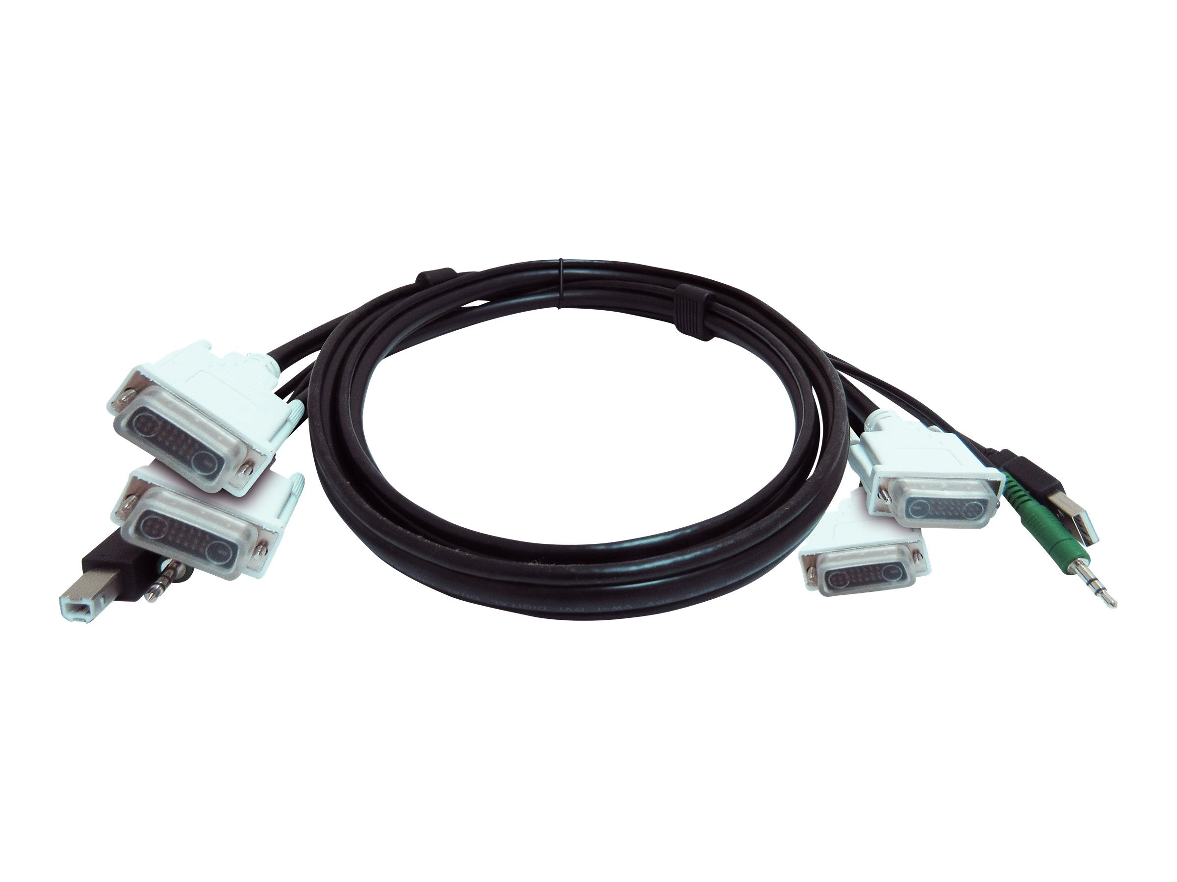 Black Box - Video / USB / audio cable - TAA Compliant - dual link - USB, mini-phone stereo 3.5 mm, DVI-D (M) to mini-phone stereo SKVMCBL-2DVI-10TAA