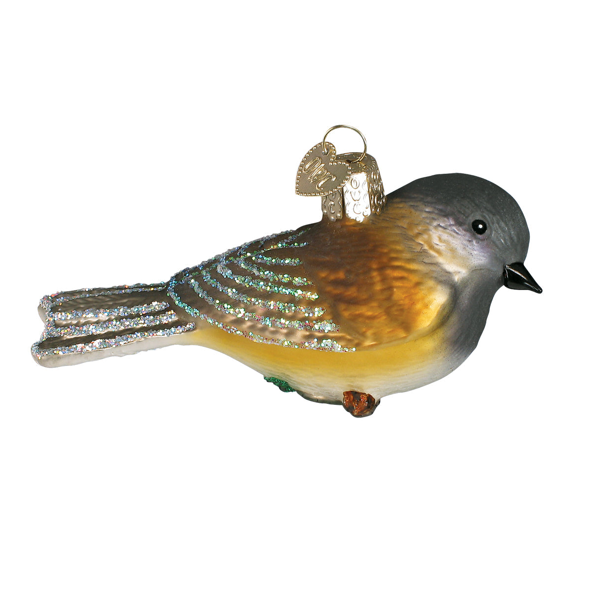 Black Capped Chickadee Glass Blown Ornament