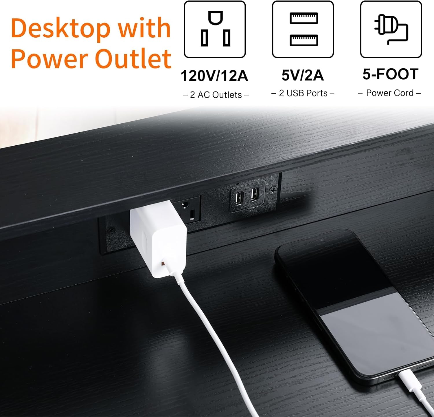 Black LED Dresser With 9 Drawers And USB Charging Station