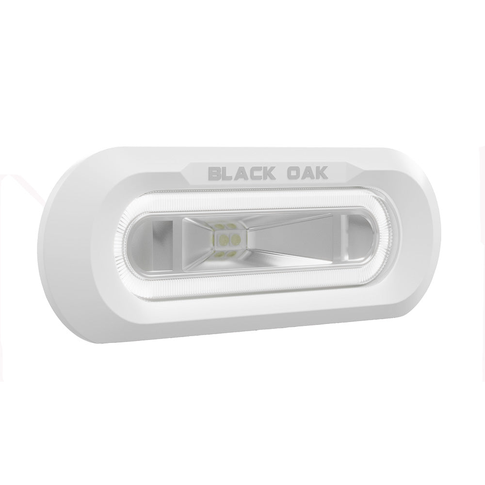 Black Oak Low Pro&trade; Marine Spreader Light - Flush Mount - White Housing - White LED