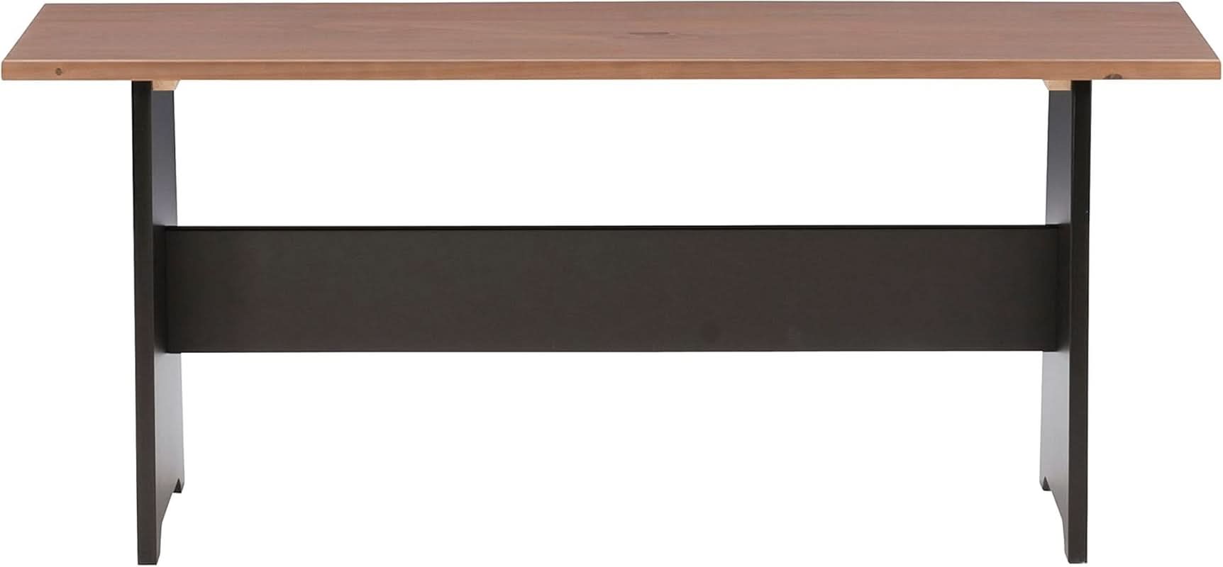 Black Pecan Five Seat Dining Set With Storage Benches